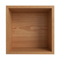 Empty Wooden Box Top View Clear Background Natural Wood Texture Square Container Transparent png