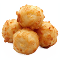 Golden Fried Cheese Bites Pile Delicious Crispy Appetizer Snack Isolated Transparent Background Clipping Path png