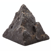 Detailed Rough Dark Pyramid Rock with Natural Texture on Transparent Background Clipping Path png