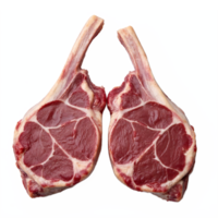 Fresh Raw Lamb Chops with Bone Isolated on Transparent Background Clipping Path png