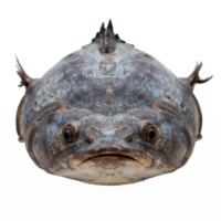 Close up view of a giant aquatic frog facing forward with transparent background clipping path png