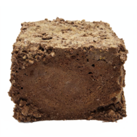 Brown Soil Clod Dirt Block with Crumbly Texture Isolated on Transparent Background Clipping Path png