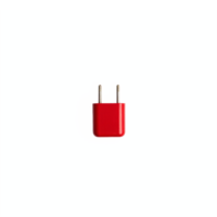 Red Electrical Plug Two Prong Connector Isolated on Blue Background Transparent Clipping Path png