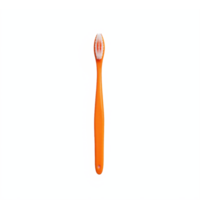 Orange Toothbrush with Soft Bristles on Blue Background with Transparent Clipping Path png