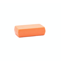 Orange Rectangle Eraser with No Background Transparent Clipping Path Clean Design for School Office Use png
