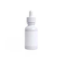 White Dropper Bottle with Blank Label Transparent Background Clipping Path for Packaging Design png