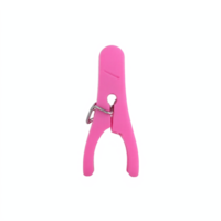 Pink Plastic Clothespin with Metal Spring Clip Isolated on Transparent Background Clipping Path png