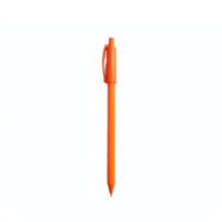 Orange Ballpoint Pen with Click Mechanism on Transparent Background Clipping Path png