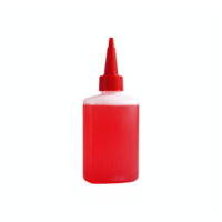 Red Glue Bottle with Pointed Applicator Cap Transparent Background Clipping Path png