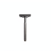 Classic Metal Safety Razor with Textured Handle Transparent Background Clipping Path png