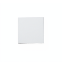 White Square Small Box Packaging with Shadow on Bright Blue Background Transparent Clipping Path png