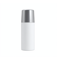 White Deodorant Stick with Silver Cap on Transparent Background Clipping Path png