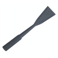 Black Metal Chisel Tool with Flat Wide Blade Handheld Isolated on Transparent Background png