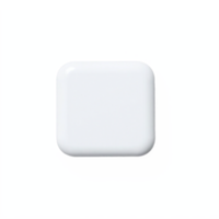White square rounded pill with smooth surface isolated on light blue background clipping path png