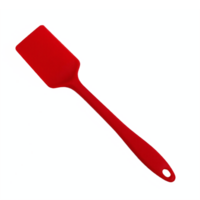 Red Silicone Spatula Kitchen Utensil Cooking Baking Tool with Transparent Background Clipping Path png