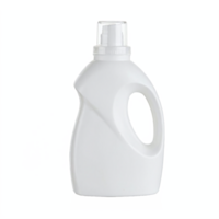 White Plastic Detergent Bottle with Handle and Cap Transparent Background Clipping Path png