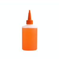 Orange Plastic Glue Bottle with Pointed Cap for Precise Application Transparent Background png