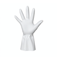 White Protective Glove Open Palm Raised Hand Isolated on Transparent Background Clipping Path png