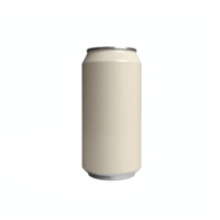 Plain Blank White Drink Can Mockup With Metallic Top And Bottom Transparent Background png