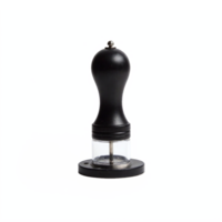 Black Pepper Grinder with Transparent Bottom and Stand Isolated on Transparent Background Clipping Path png