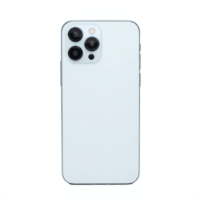 Modern Smartphone Triple Camera White Back Transparent Background Clipping Path png