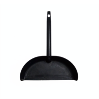 Black Plastic Dustpan with Handle Cleaning Tool Isolated on Transparent Background Clipping Path png