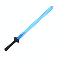 Blue Glowing Sword with Black Handle Transparent Background Clipping Path png