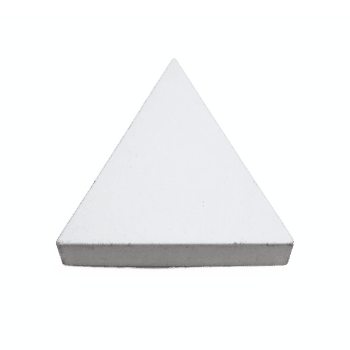 White Triangular Concrete Block with Thickness on Transparent Background Clipping Path png