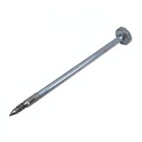 Long Metal Screw with Hexagonal Head and Pointed Threaded Tip on Transparent Background Clipping Path png