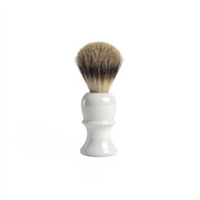 Shaving Brush with White Handle and Soft Bristles Isolated on Transparent Background Clipping Path png