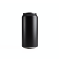 Black Metallic Drink Can with No Label Isolated on Transparent Background with Clipping Path png
