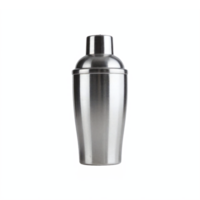 Stainless Steel Cocktail Shaker with Lid Isolated on Transparent Background Clipping Path png