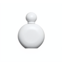 White Round Perfume Bottle with Spherical Cap on Transparent Background Clipping Path png