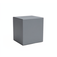 Gray Cube with Plain Surface on Transparent Background Clipping Path for Packaging Mockup png