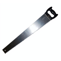 Hand Saw with Black Handle and Sharp Metal Blade Cutting Tool Transparent Background Clipping Path png