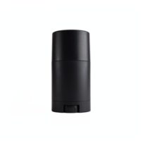 Black Deodorant Stick Container with Twist Bottom Cap on Transparent Background Clipping Path png