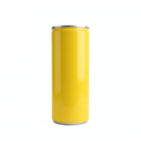 Yellow Tall Can Empty No Label Drink Container Isolated Transparent Background png