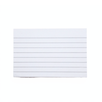 Blank white lined note card with horizontal lines isolated on transparent background clipping path png