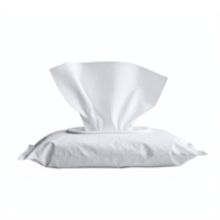 White Soft Facial Tissue Pack with Single Tissue Sheet Extended Transparent Background Clipping Path png