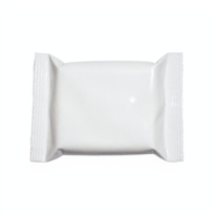 White Small Candy Wrapper Packet with Transparent Background Clipping Path png