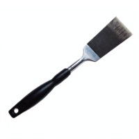 Flat Paintbrush with Black Handle and Soft Bristles on Transparent Background Clipping Path png