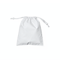 White Cotton Drawstring Bag Pouch with Strings Clipping Path No Background png