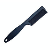 Black Hair Comb with Handle Fine Teeth for Styling Grooming Transparent Background Clipping Path png