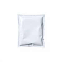 White Sachet Packet Packaging with Transparent Background Clipping Path for Single Use Products png