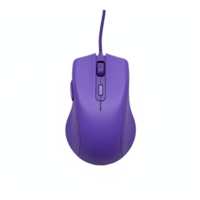 Purple Wired Computer Mouse with Scroll Wheel and Side Grips on Transparent Background png