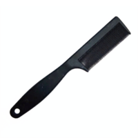 Black Plastic Hair Comb with Handle and Fine Teeth Isolated on Transparent Background Clipping Path png