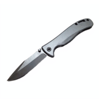 Folding Pocket Knife with Metallic Handle Sharp Blade Isolated on Transparent Background Clipping Path png
