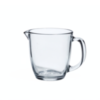 Clear Glass Measuring Cup with Handle and Spout Transparent Background Clipping Path png