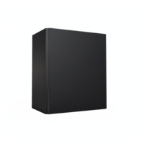 Black rectangular computer tower case with transparent background clipping path png