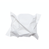 Crumpled White Paper Ball with Wrinkles and Shadows on Transparent Background Clipping Path png
